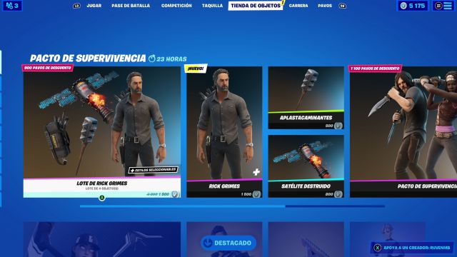 fortnite capitulo 2 temporada 8 skin rick grimes the walking dead precio contenidos