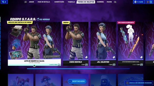 fortnite capitulo 2 temporada 8 resident evil colaboracion skins chris redfield jill valentine