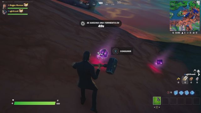 fortnite capitulo 2 temporada 8 la reina del cubo desafios misiones desafio mision usa un pescao sombrio o una piedra de sombra durante 3 segundos cerca de otro jugador