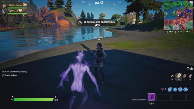 fortnite capitulo 2 temporada 8 la reina del cubo desafios misiones desafio mision usa un pescao sombrio o una piedra de sombra durante 3 segundos cerca de otro jugador
