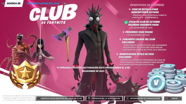 fortnite capitulo 2 temporada 8 skin sierra club de fortnite noviembre 2021 las primeras sombras