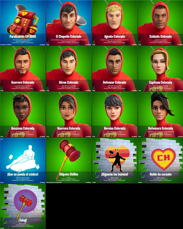 fortnite capitulo 2 temporada 8 el chapulin colorado chespirito skin