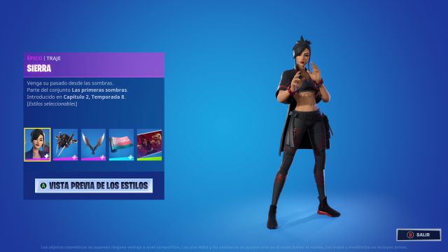 fortnite capitulo 2 temporada 8 skin sierra club de fortnite noviembre 2021 las primeras sombras