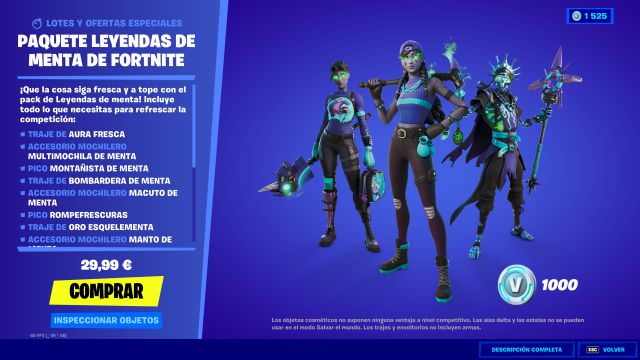 fortnite capitulo 2 temporada 8 lote de leyendas de menta precio contenidos como conseguirlo