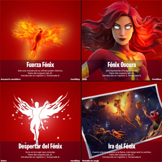 fortnite capitulo 2 temporada 8 skin jean grey fenix oscura xmen x men marvel