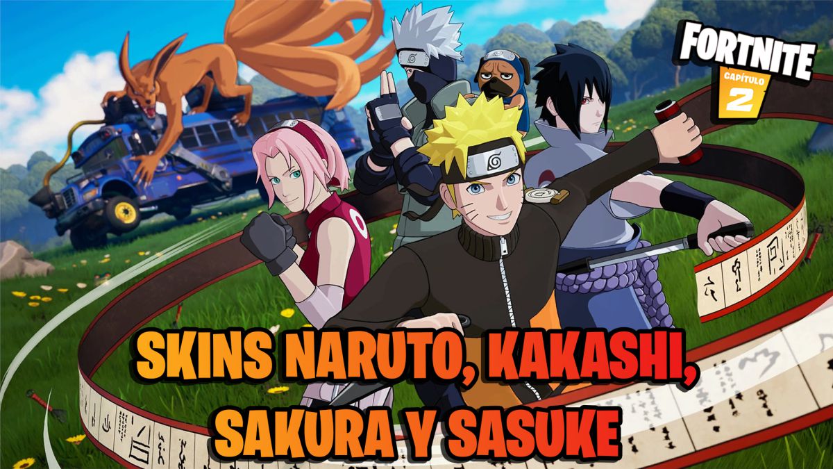 fortnite capitulo 2 temporada 8 naruto shippuden naruto sakura sasuke kakashi skins como conseguirlos
