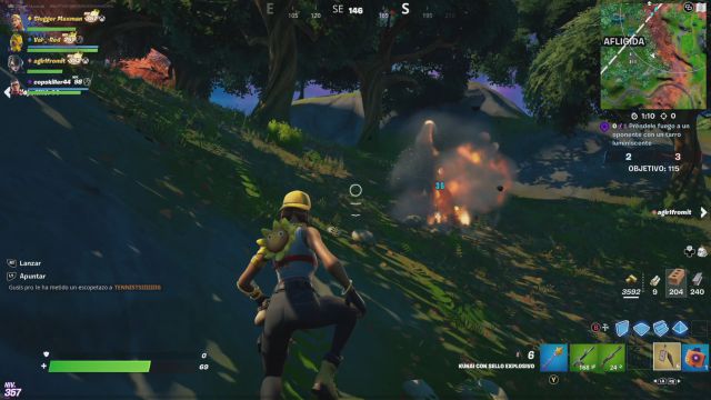fortnite capitulo 2 temporada 8 semana salvaje 1 ataca desde las sombras desafios misiones desafio mision inflige daño a jugadores con un kunai con sello explosivo