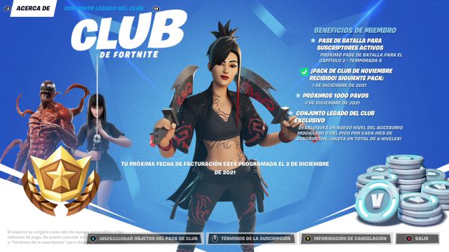 fortnite capitulo 2 temporada 8 skin asesina del cubo club de fortnite diciembre 2021