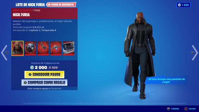 fortnite capitulo 2 temporada 8 skin nick fury nick furia precio contenidos como conseguirlo