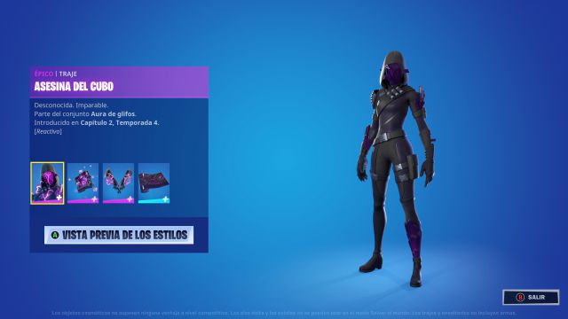 fortnite capitulo 2 temporada 8 skin asesina del cubo club de fortnite diciembre 2021