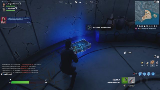 fortnite capitulo 3 temporada 1 desafios misiones el dispositivo desafio mision recoge el dispositivo