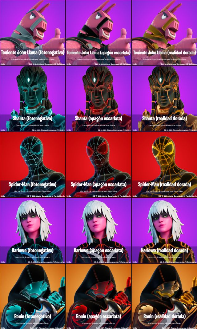 fortnite capitulo 3 temporada 1 pase de batalla super estilos recompensas adicionales skins fotonegativo apagon escarlata realidad dorada