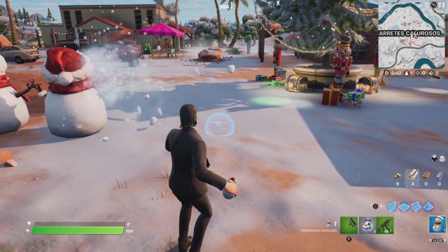 fortnite capitulo 3 temporada 1 desafios misiones evento festival de invierno 2021 desafio mision embiste a un muñeco de nieve con un vehiculo