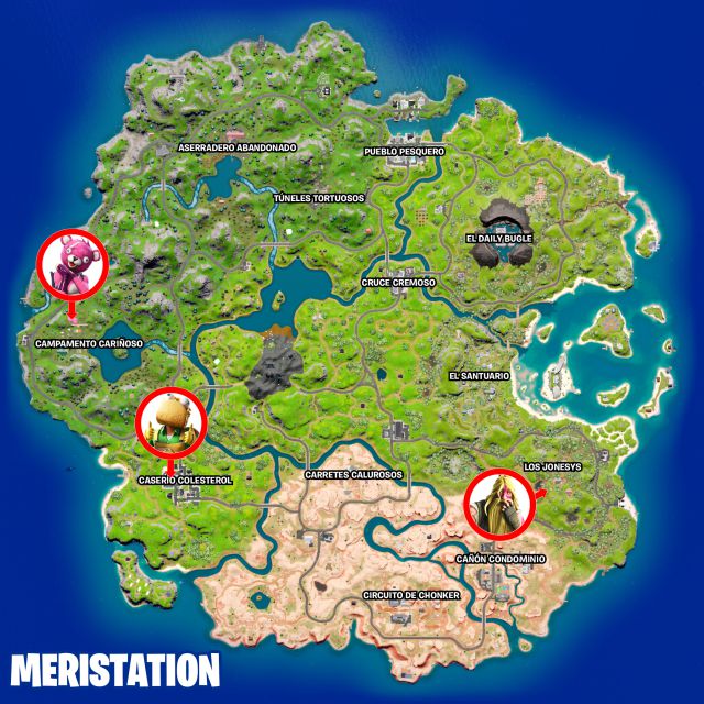 fortnite capitulo 3 temporada 1 desafios misiones semana 3 desafio mision habla con guaco jonesy del bunker y lider del equipo arrumacos