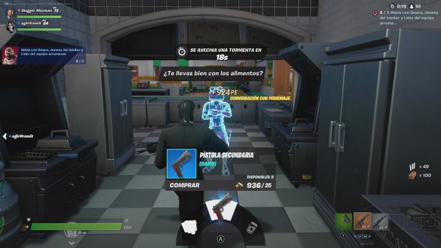 fortnite capitulo 3 temporada 1 desafios misiones semana 3 desafio mision habla con guaco jonesy del bunker y lider del equipo arrumacos