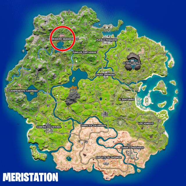 fortnite capitulo 3 temporada 1 desafios misiones el dispositivo desafio mision recibe tu siguiente objetivo en aserradero abandonado