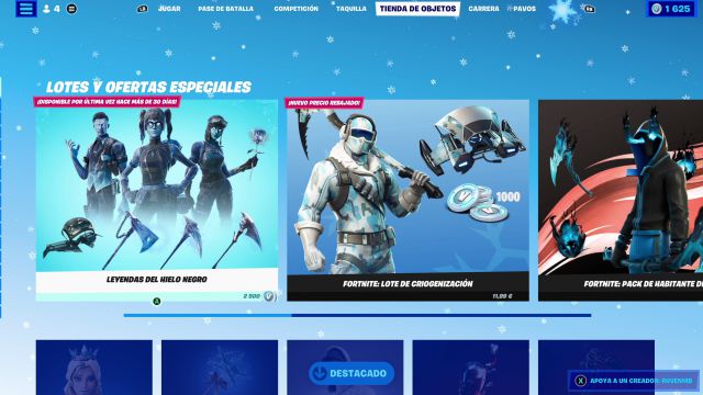fortnite capitulo 3 temporada 1 lote de leyendas del hielo negro precio contenidos como conseguirlo
