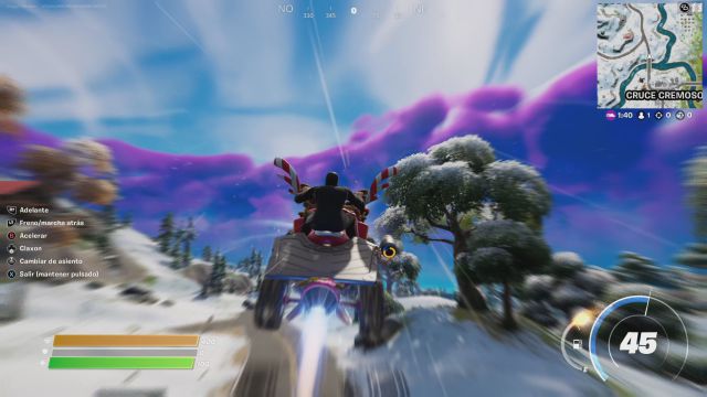 fortnite capitulo 3 temporada 1 desafios misiones evento festival de invierno 2021 desafio mision recorre 1000 metros en un quadtaclismo de cascanueces