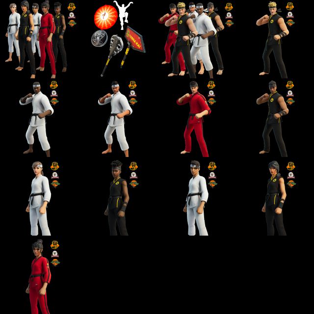 fortnite capitulo 3 temporada 1 colaboracion cobra kai skins objetos