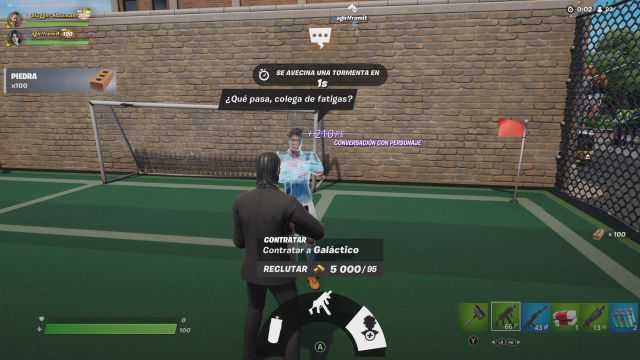 fortnite capitulo 3 temporada 1 la fundacion dwayne johnson the rock desafios misiones desafio mision contrata a un personaje y viaja 1000 metros con el