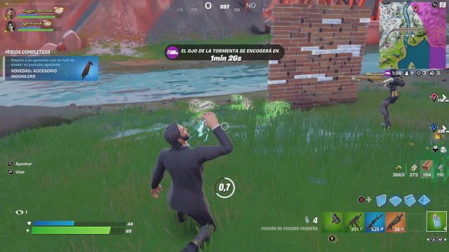 fortnite capitulo 3 temporada 1 la fundacion dwayne johnson the rock desafios misiones desafio mision utiliza pociones de escudo en una misma partida