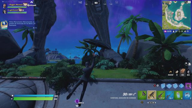 fortnite capitulo 3 temporada 1 la fundacion dwayne johnson the rock desafios misiones desafio mision visita monumento monumental un puesto de avanzada de los siete y el santuario
