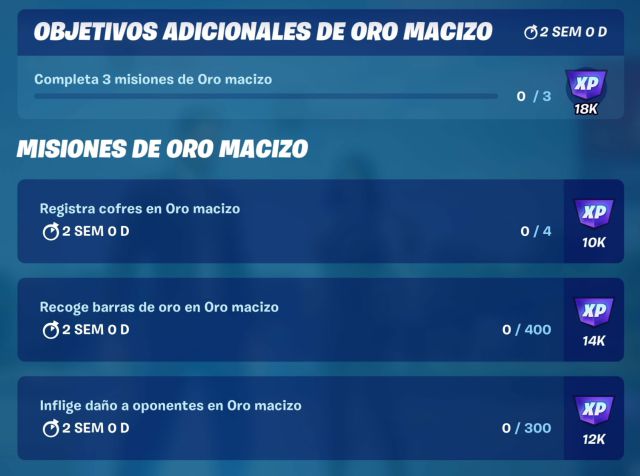 fortnite capitulo 3 temporada 1 evento oro macizo desafios misiones