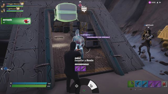 fortnite capitulo 3 temporada 1 desafios misiones semana 11 desafio mision derrota a mancake ronin o shanta en un duelo
