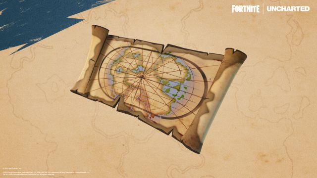 fortnite capitulo 3 temporada 1 nuevo objeto mapa de drake tesoro enterrado uncharted