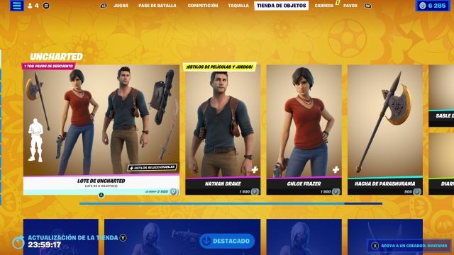 fortnite uncharted playstation naughty dog nathan drake chloe frazer skins como conseguirlos