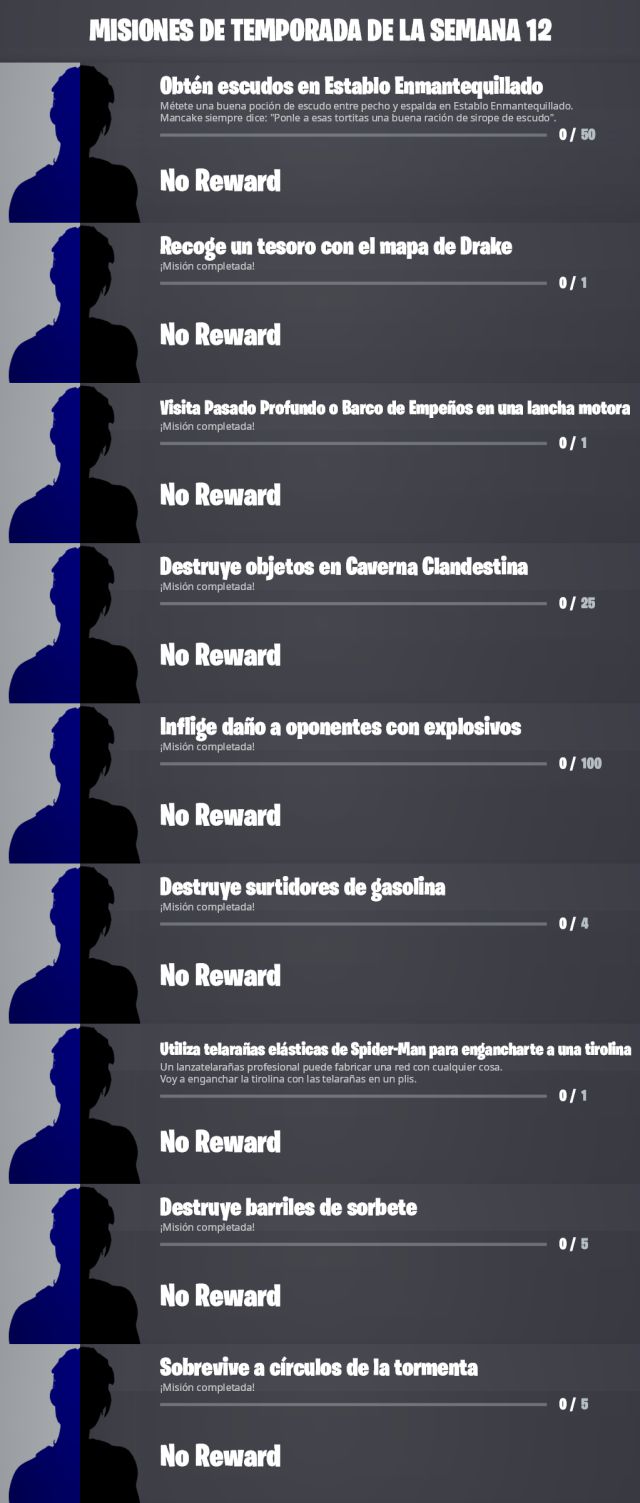 fortnite capitulo 3 temporada 1 desafios misiones filtradas semana 12