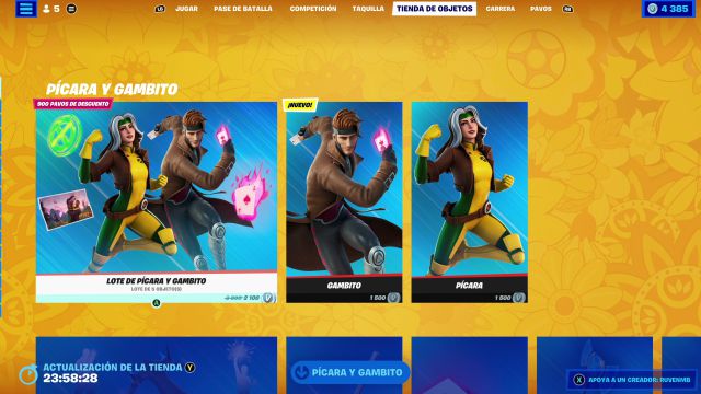 fortnite skins gambito picara xmen marvel como conseguirlos
