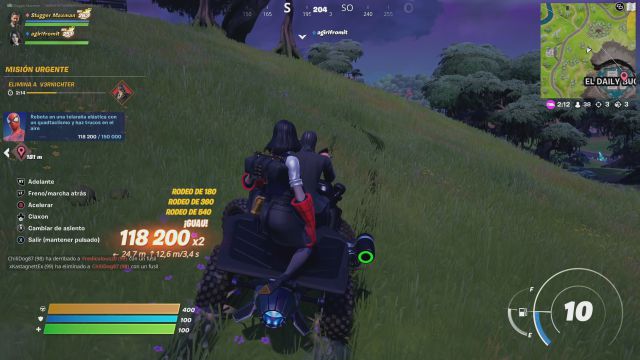 fortnite capitulo 3 temporada 1 semana salvaje 2 semana de telarañas increibles desafios misiones desafio mision rebota en una telaraña elastica con un quadtaclismo y haz trucos en el aire