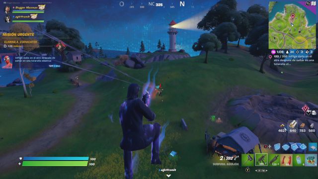 fortnite capitulo 3 temporada 1 semana salvaje 2 semana de telarañas increibles desafios misiones desafio mision inflige daño en el aire despues de saltar en una telaraña elastica