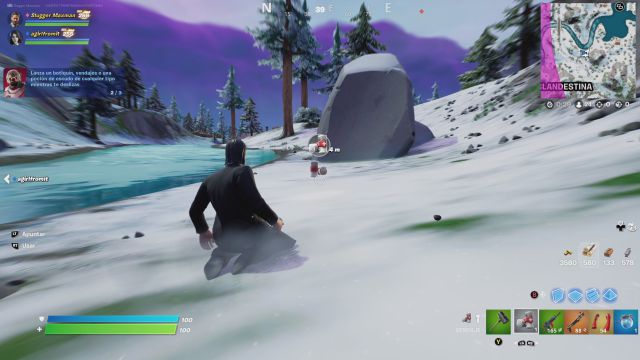 fortnite capitulo 3 temporada 1 desafios misiones semana 13 desafio mision lanza un botiquin vendajes o una pocion de escudo de cualquier tipo mientras te deslizas