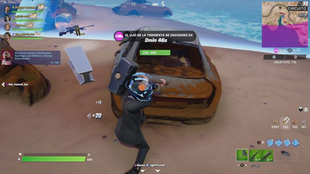 fortnite capitulo 3 temporada 1 desafios misiones semana 13 desafio mision recolecta metal en deslizadero naufragio los molinos o costas desoxidadas
