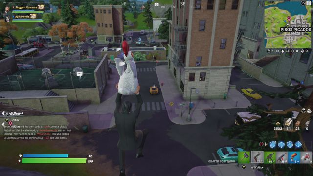 fortnite capitulo 3 temporada 1 semana salvaje 3 semana de arteria aviar desafios misiones desafio mision recorre 20 metros con un pollo volando sin parar
