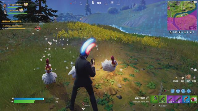 fortnite capitulo 3 temporada 1 semana salvaje 3 semana de arteria aviar desafios misiones desafio mision caza un pollo o cuervo de botin