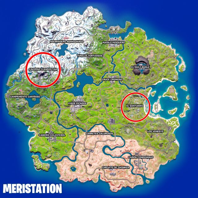 fortnite capitulo 3 temporada 1 desafios misiones semana 14 desafio mision inflige daño a oponentes en caverna clandestina o el santuario