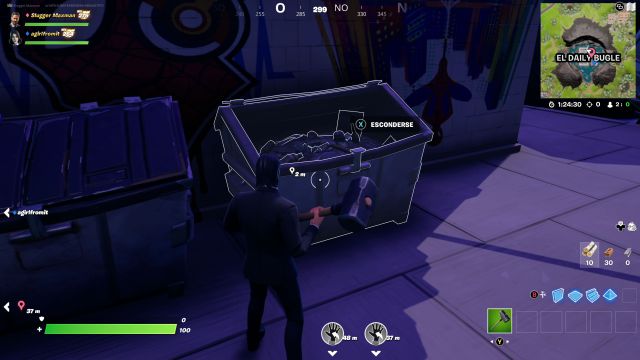 fortnite capitulo 3 temporada 1 desafios misiones semana 14 desafio mision escondete en un contenedor de pisos picados y el daily bugle