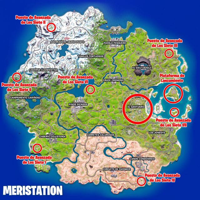 fortnite capitulo 3 temporada 1 desafios misiones el dispositivo desafio mision recibe tu siguiente objetivo en el santuario o en cualquier puesto de avanzada de los siete