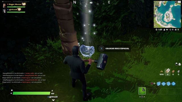 fortnite capitulo 3 temporada 1 desafios misiones el dispositivo desafio mision coloca rocas espaciales para que la paradigma identifique los puntos de entrega