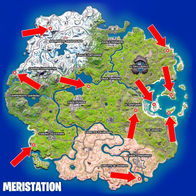 fortnite capitulo 3 temporada 1 desafios misiones el dispositivo desafio mision coloca rocas espaciales para que la paradigma identifique los puntos de entrega