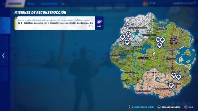 fortnite capitulo 3 temporada 2 desafios misiones reconstruyendo desafio mision establece conexion con el dispositivo cerca de cañon condominio cruce cremoso o caverna de control