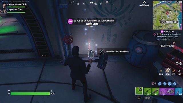fortnite capitulo 3 temporada 2 desafios misiones reconstruyendo desafio mision establece conexion con el dispositivo cerca de el santuario puesto de avanzada ii de los siete o estacion de sinapsis