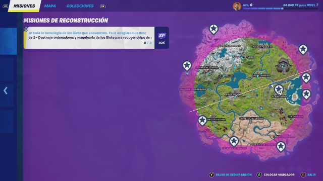 fortnite capitulo 3 temporada 2 desafios misiones reconstruyendo desafio mision establece conexion con el dispositivo cerca de el santuario puesto de avanzada ii de los siete o estacion de sinapsis