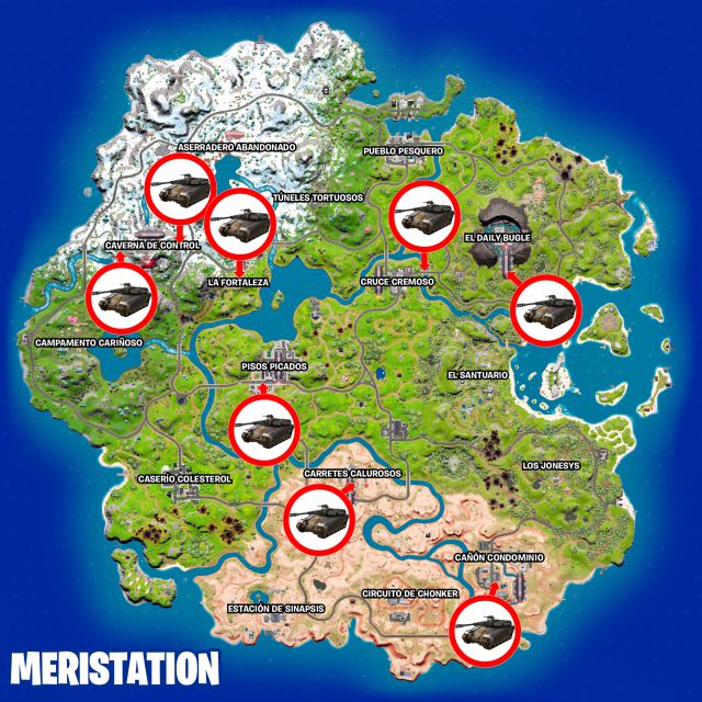 fortnite donde hay tanques titan ubicaciones