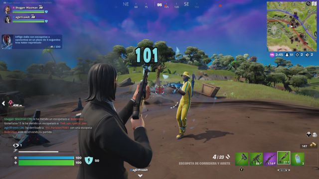 fortnite capitulo 3 temporada 2 desafios misiones semana 2 desafio mision inflige daño con escopetas a oponentes en un plazo de 5 segundos tras haber esprintado