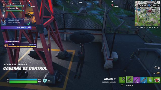 fortnite capitulo 3 temporada 2 desafios misiones semana 2 desafio mision visita pisos picados el santuario y caverna de control