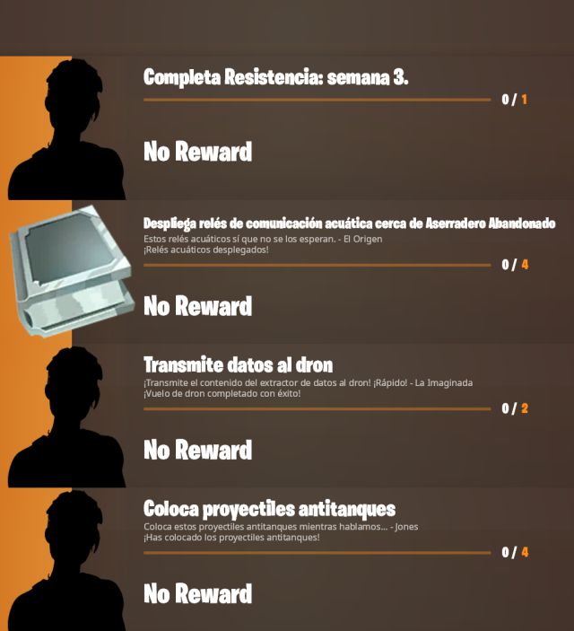 fortnite capitulo 3 temporada 2 desafios misiones resistencia semana 4